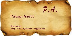 Patay Anett névjegykártya
