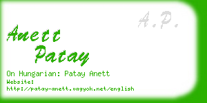 anett patay business card